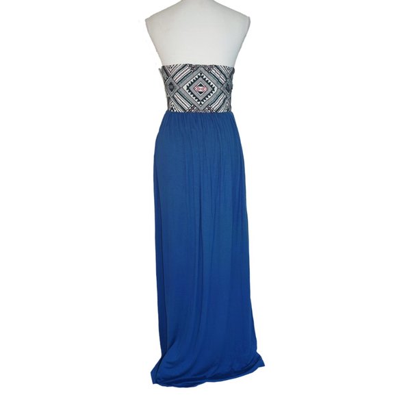 Mara Hoffman Strapless Bustier Maxi Dress w/ Geometric Embro… - Picture 3 of 8